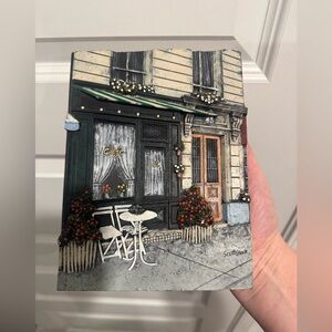 Chic Bistro Wall Art with Green and Cream Accents